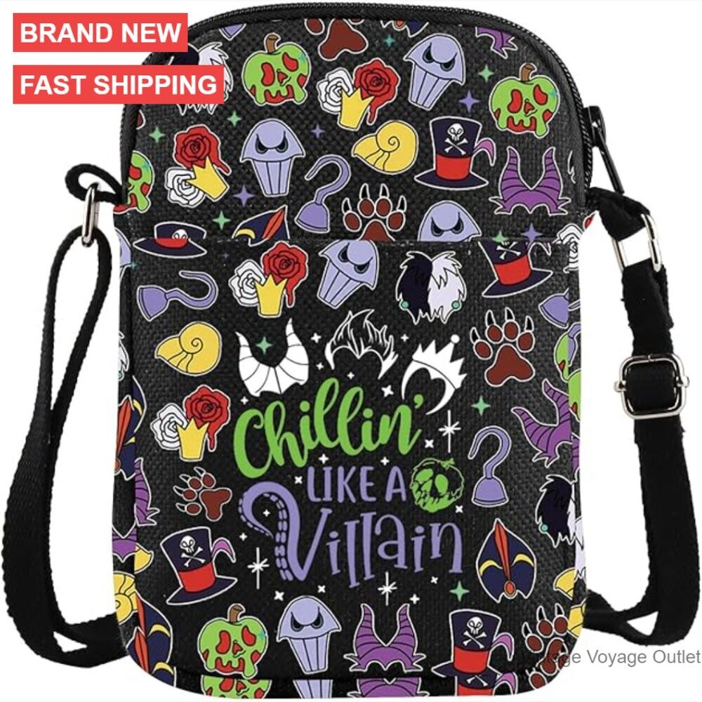Waterproof Polyester Crossbody Messenger Bag with 3 Pockets, 7.5x8 Inches